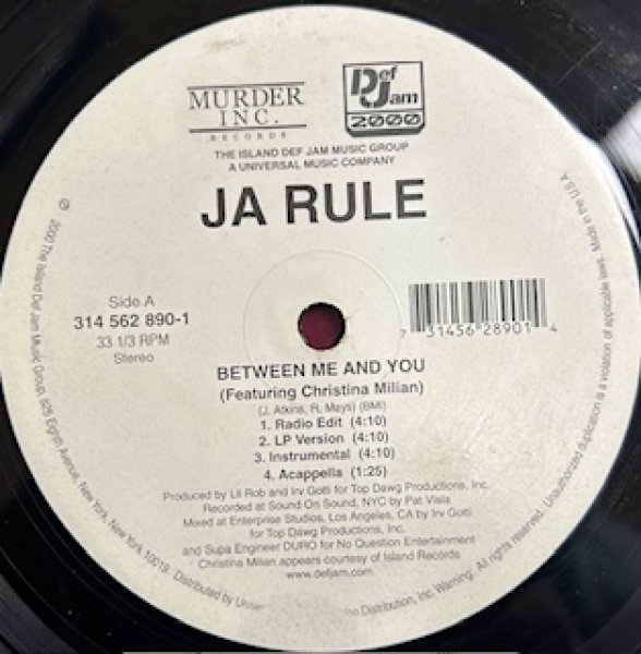 画像1: Ja Rule / BetWeen Me And You Ft Christina Milian - The Recommandable US R&B  (1)