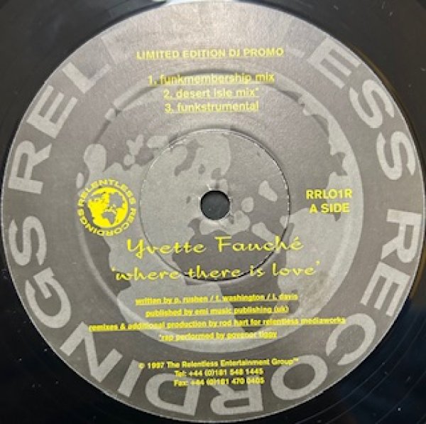 画像1: Yvette Fauchie / Where There Is Love - The Recommandable UK R&B - Limited Edition UK Promo (1)