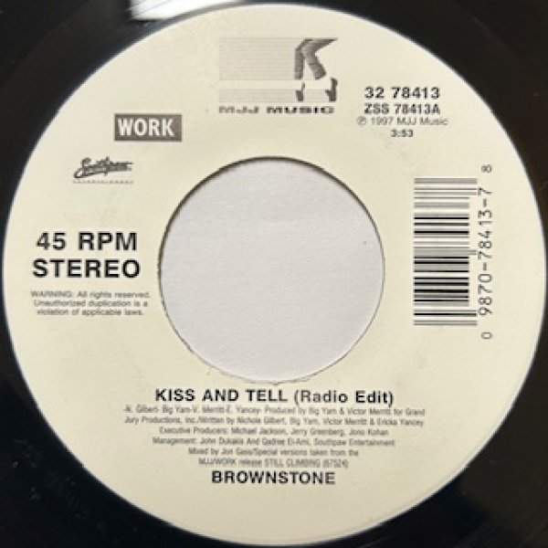 画像1: Brown Stone / Kiss And Tell - Classic US R&B 7 Inch - (1)