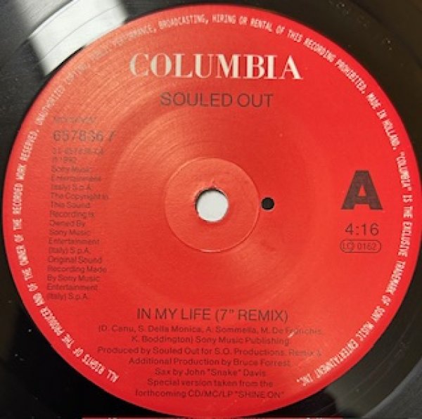 画像1: Souled Out / In My Life - 7 Inch - (1)