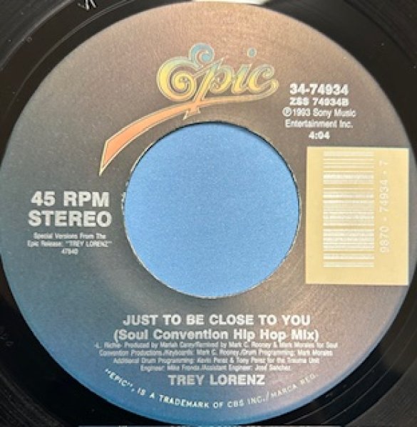 画像1: Trey Lorenz / Just To Be Close To You - Classic US R&B 7 Inch - Soul Convention HipHop Mix !!!!!!!!!! (1)
