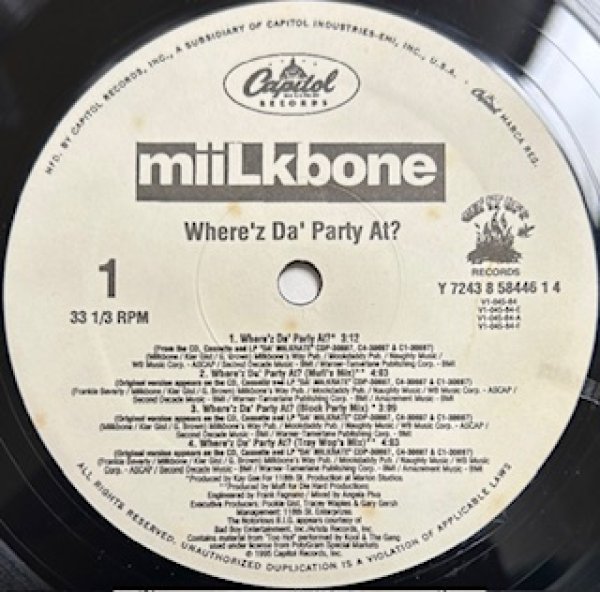 画像1: Milk Bone / Where'z Da Party At ?  - The Recommendable 90's RAP - (1)
