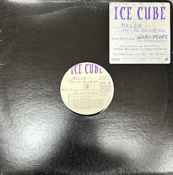 画像1: Ice Cube / Hello ft Dr.Dre MC Ren cw Waitt'n Ta Hate - The Recommandable Gangsta Rap - US Promo Only , Same Samplimg Of Ice So Whatcha Sayin' (1)