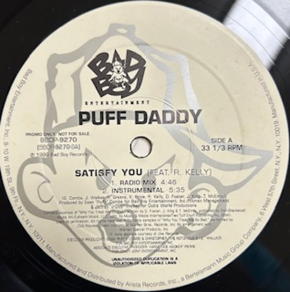 画像1: Puff Daddy / Satisfy You ft R Kerry cw Fake Thugs Dedication ft Redman - The Recommandable 90's R&B - US Promo Only  (1)