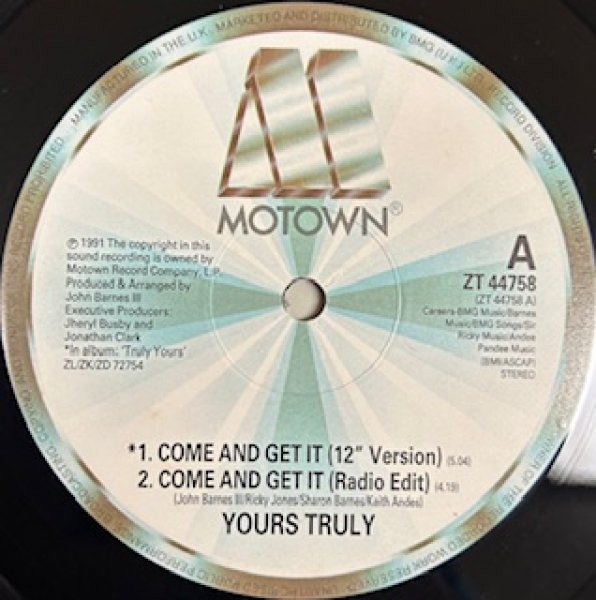 画像1: Yours Truly / Come And Get It - The Recommandable New Jack Swing -  (1)