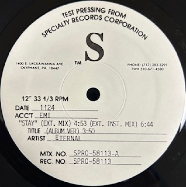 画像1: Eternal / Stay - The Recommandable New Jack Swing - US Test Promo (1)