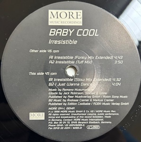 画像1: Baby Cool / Irresistible - The Recommandable 90's EU R&B - JESSICA SIMPSON Cover! Inc,Fonky Mix (1)