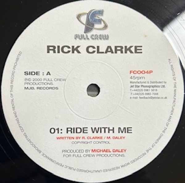 画像1: Rick Clarke / Ride With Me - Rare 2000's R&B - (1)