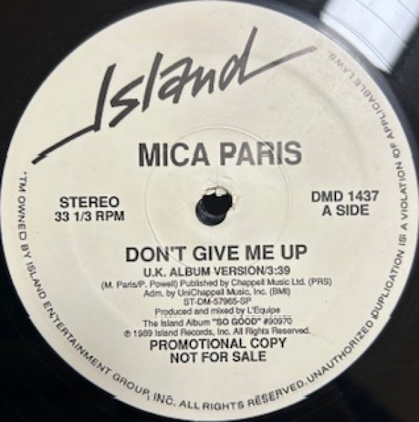 画像1: Mica Paris / Don't Give Me Up - The Recommandable UK R&B - US Promo Only (1)