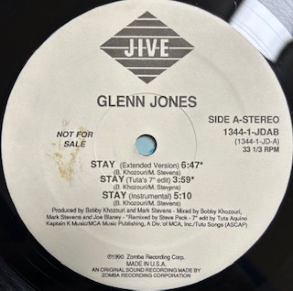 画像1: Glenn Jones / Stay - The Recommandable New Jack Swing - inc Brixton Bass Mix (1)