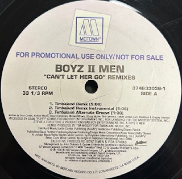 画像1: Boyz II Men / Can't Let Her Go - The Recommendable 90's R&B - US Promo Only Remixes , Cutee B. Remix !!!!! (1)