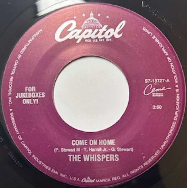 画像1: The Whispers / Come On Home cw Better Watch Your Heart - The Recommandable 7 Inch !!!!! - (1)