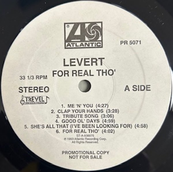 画像1: Levert / For Real Tho' - The Recommandable 90's R&B , New Jack Swing LP - Promo Only !!! (1)