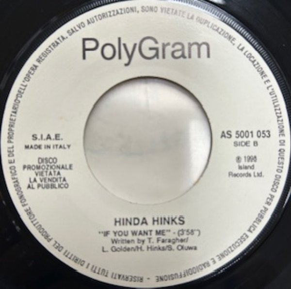 画像1: hinda Hinks / If You Want Me - The Recommandable Rare 90's R&B 7 Inch -  (1)