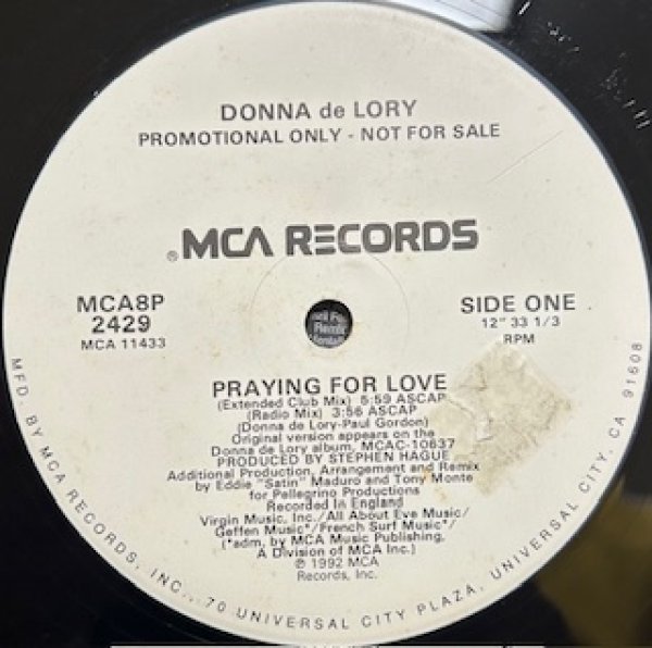 画像1: Donna De Lory / Praying For Love - The Recommandable 90's R&B - (1)