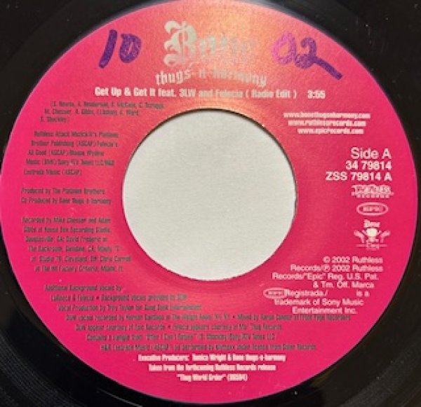 画像1: Bone Thug  N Harmony / Get Up & Get It ft 3LW and Felecia - The Recommandable 7 Inch -  (1)