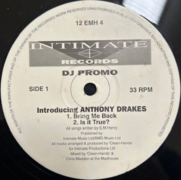 画像1: Anthony Drakes / Bring Me Back , Is It True , Help Somebody Else , I Want You , Cryin Lonely Tears - Rare UK 90's R&B - UK Promo Only (1)
