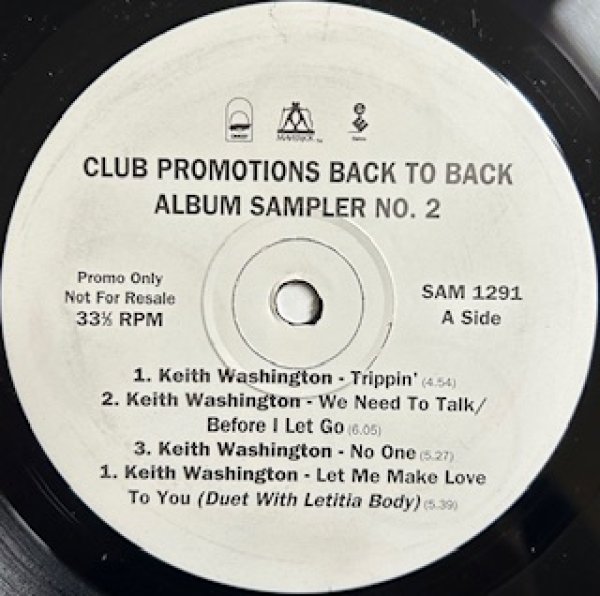 画像1: various / Club Promotions Back To Back Album Sampler No.2 - UK Promo Only LP Sompilation - Keith Washington Tonite before I let you go UNV Tempted (1)
