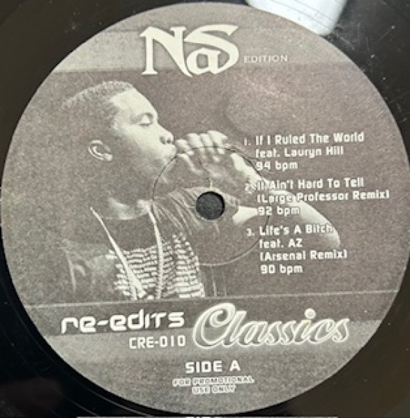 画像1: Various / Re-Edits Nas Edition   - The Recommandable Exclussive Remix - If I Rule The World , It Ain't Hard To Tell , Life's A Bitch , Nas Is Like , Nastradamus , You Owe Me (1)
