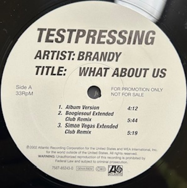 画像1: Brandy / What About US - The Recommandable 2000's R&B - UK Promo Only , Inc.Instrumental !!!!!!!!!!!!! (1)