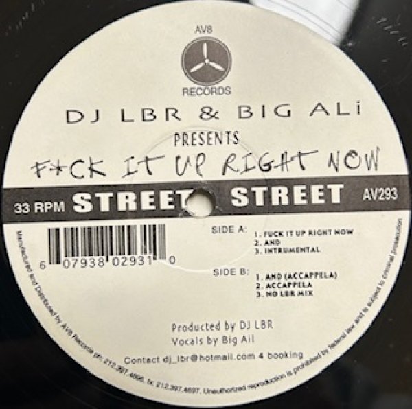画像1: Various / AV8 DJ LBR & BIG ALI Fuck It Up Right Now - The Exclusive Remix 2000's R&B - (1)