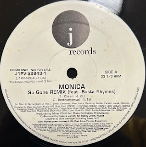 画像1: Monica / So Gone Remix ft Busta Rhymes - The Recommandable 2000's R&B - US Promo Only (1)