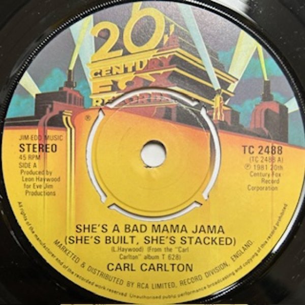 画像1: Carl Carlton / She's A Bad Mama Jama cw This Feeling's Rated X-Tra   - The Classic 80's Disco 7 Inch - (1)