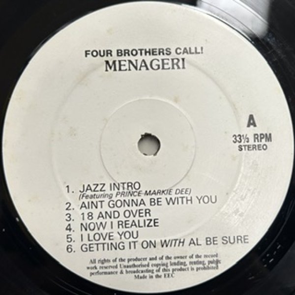 画像1: Menageri / Four Brothers Call - The Recommandable LP - Ain't Gonna Be With You (1)