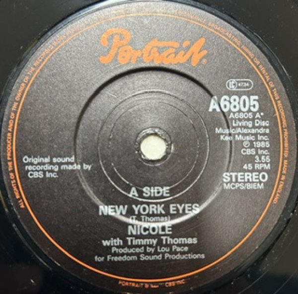 画像1: Nicole With Timmy Thomas / New York Eyes - The Recommandable Soul 7 Inch - UK Press (1)