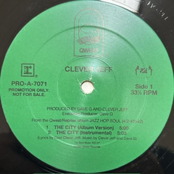 画像1: Clever Jeff / The City cw Late Night Tip - The Recommendable Instrumental - US Promo Only (1)