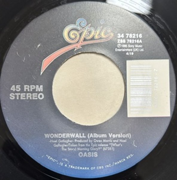 画像1: Oasis / Wonderwall cw Round Are Way - The Recommandable UK Classic 7 Inch - (1)