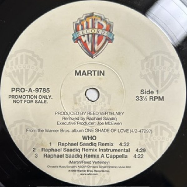 画像1: Martin / Who - The Recommandable 90's R&B - US Promo Only Raphael Sadiq Remix & The Sex Appearl Remix !!! (1)