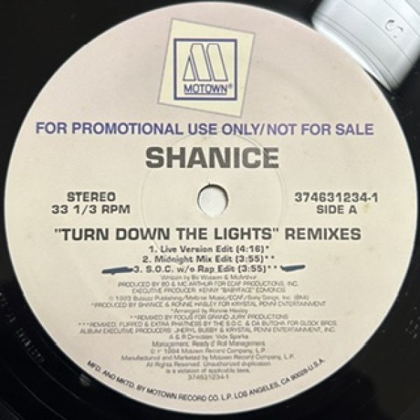 画像1: Shanice / Turn Down The Lights - The Recommandable 90's R&B -  US Promo Only remixes !!!  (1)
