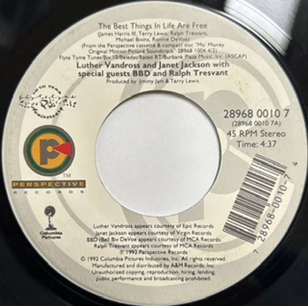 画像1: Luther Vandross And Janet Jackson / The Best Things In Life Are Free - US Press 7Inch - LP VER  (1)